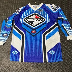 MSR Blue and White Graphic Long Sleeve Men's Tee